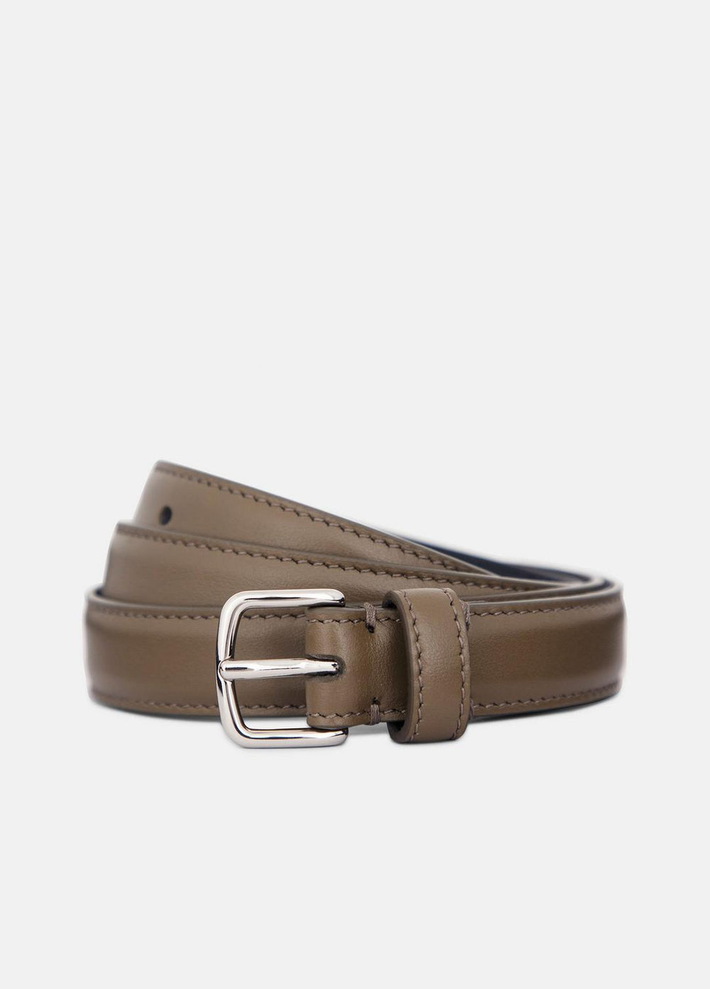 Women’s 20mm Stitched Leather Belt in Belts - HAZEL VINE