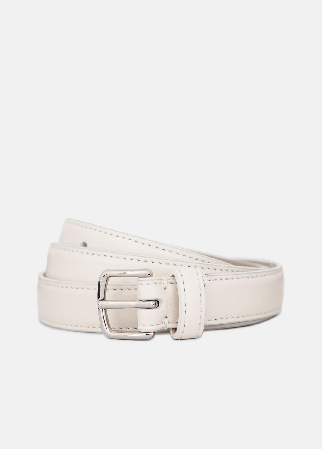Women’s 20mm Stitched Leather Belt in Belts - MILK