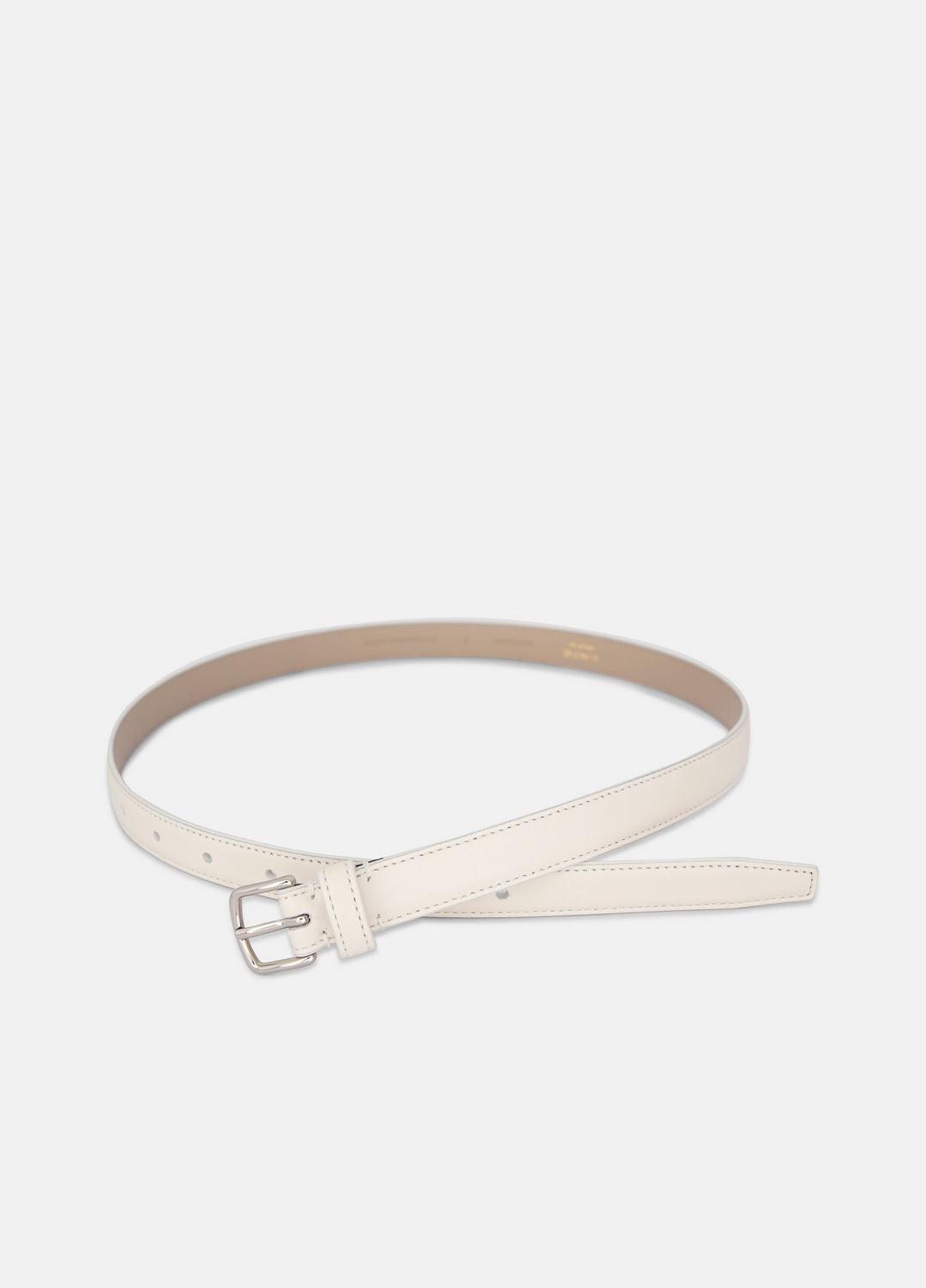 Women’s 20mm Stitched Leather Belt in Belts - MILK