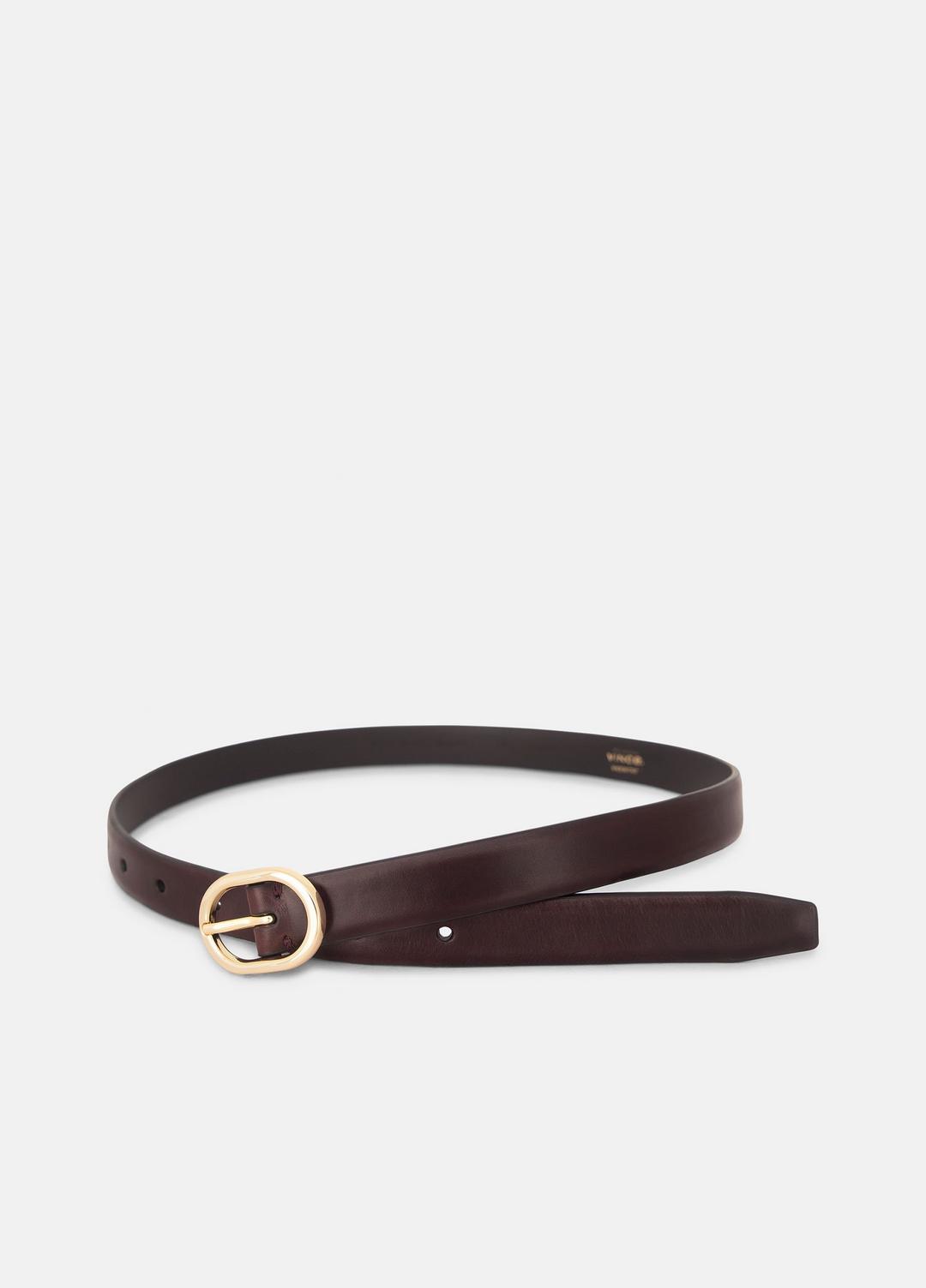 Women's 20mm Spazzolato Leather Belt in Belts - BORDEAUX