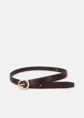 Women's 20mm Spazzolato Leather Belt in Belts - BORDEAUX