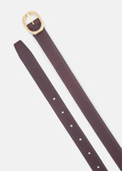 Women's 20mm Spazzolato Leather Belt in Belts - BORDEAUX