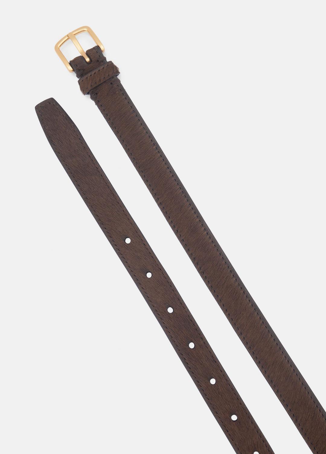 Women's 20mm Calf Hair Belt in Belts - CACAO BROWN