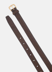 Women's 20mm Calf Hair Belt in Belts - CACAO BROWN