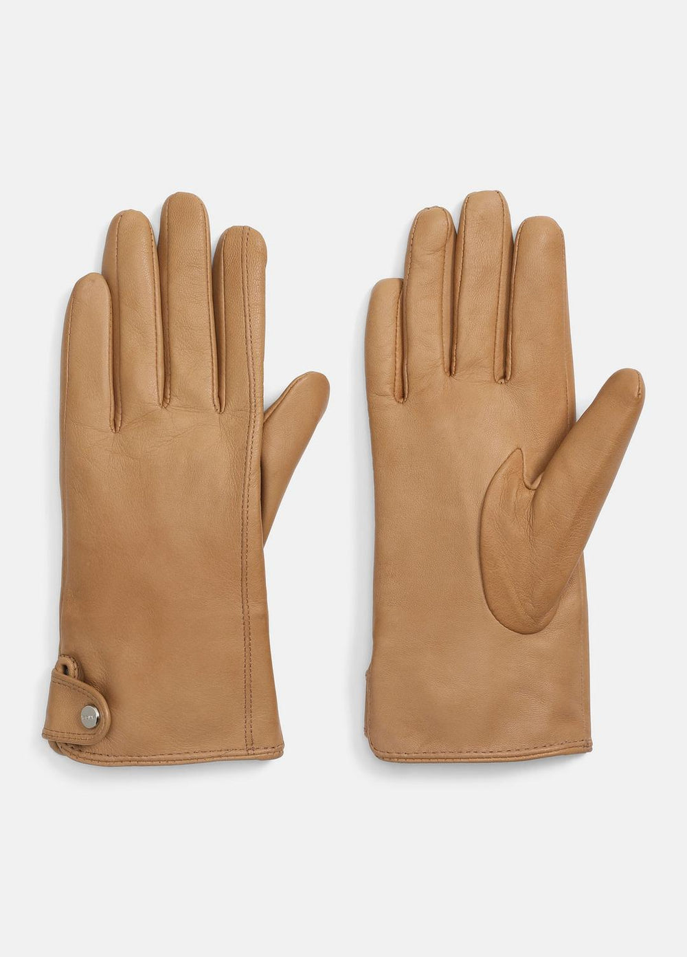 Cashmere-Lined Leather Snap Glove in Gloves - BRUNA