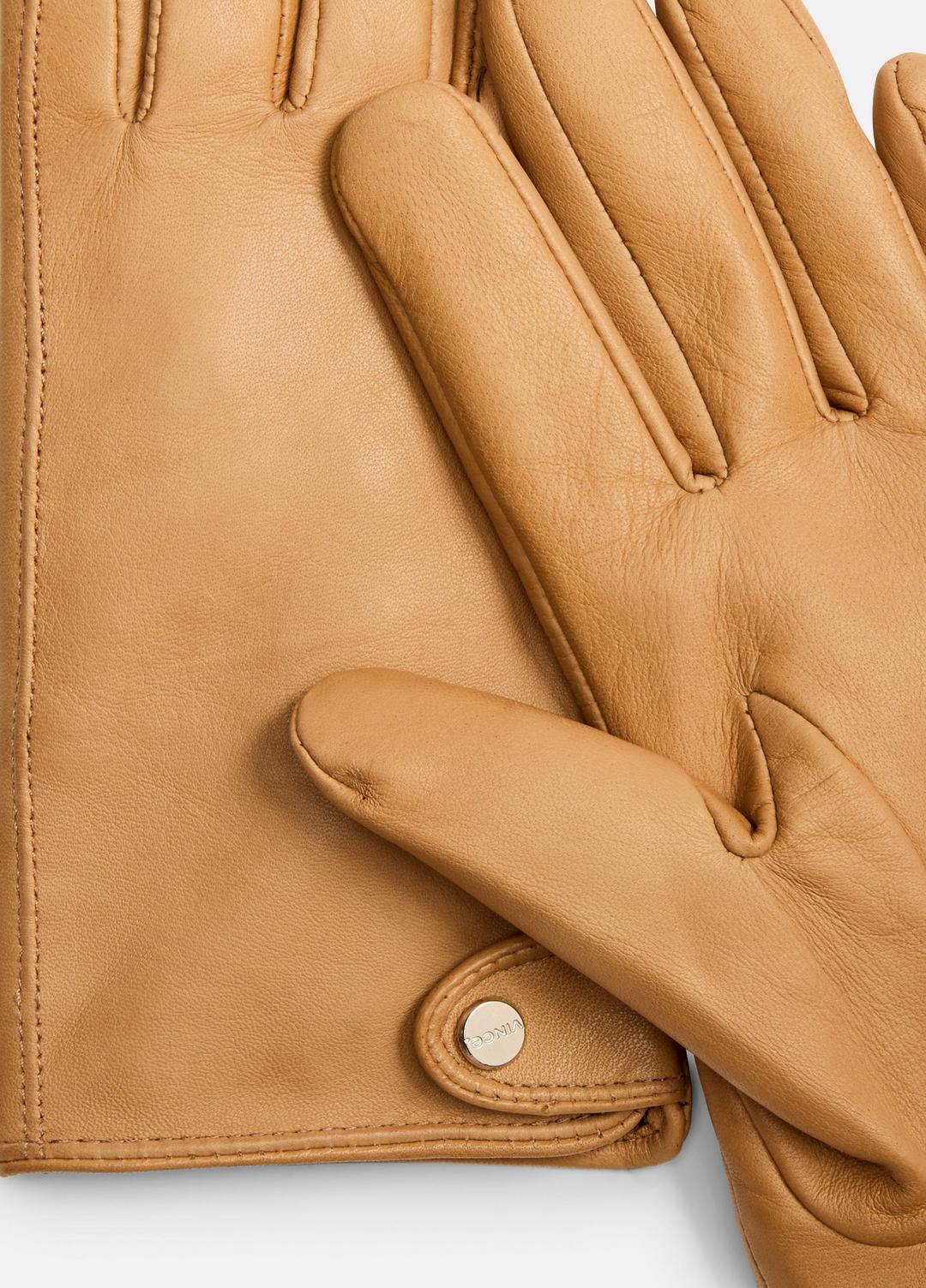 Cashmere-Lined Leather Snap Glove in Gloves - BRUNA