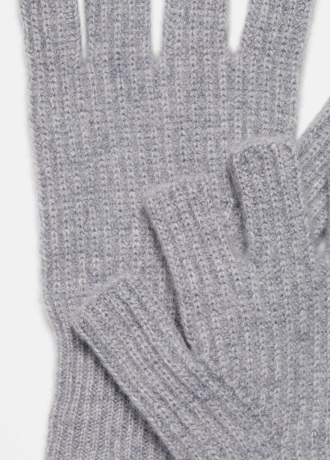 Plush Cashmere Rib-Knit Fingerless Glove in Gloves - GREY