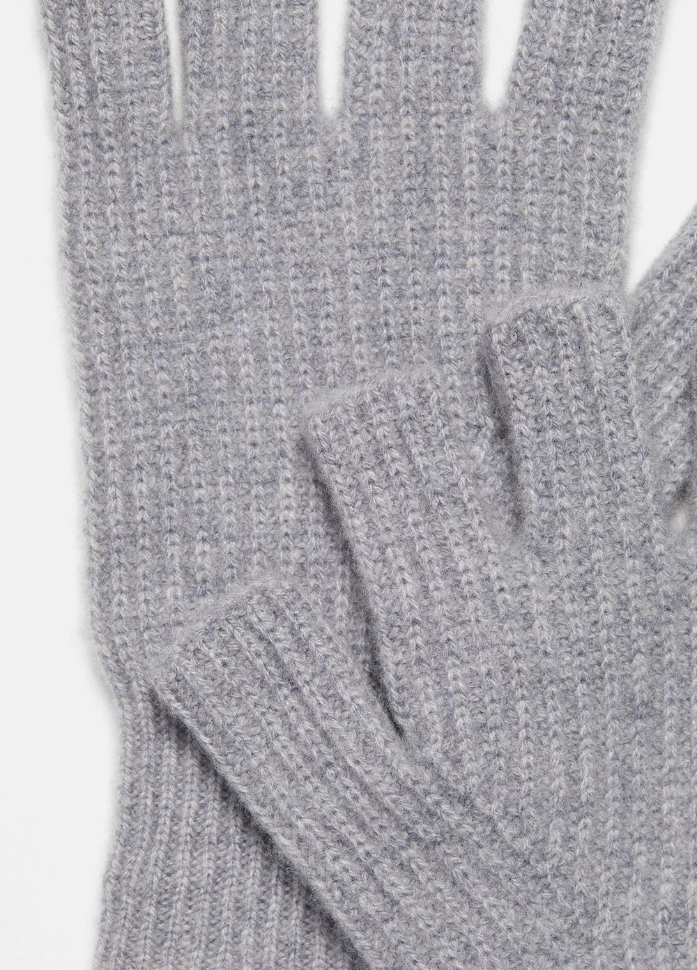 Plush Cashmere Rib-Knit Fingerless Glove in Gloves - GREY