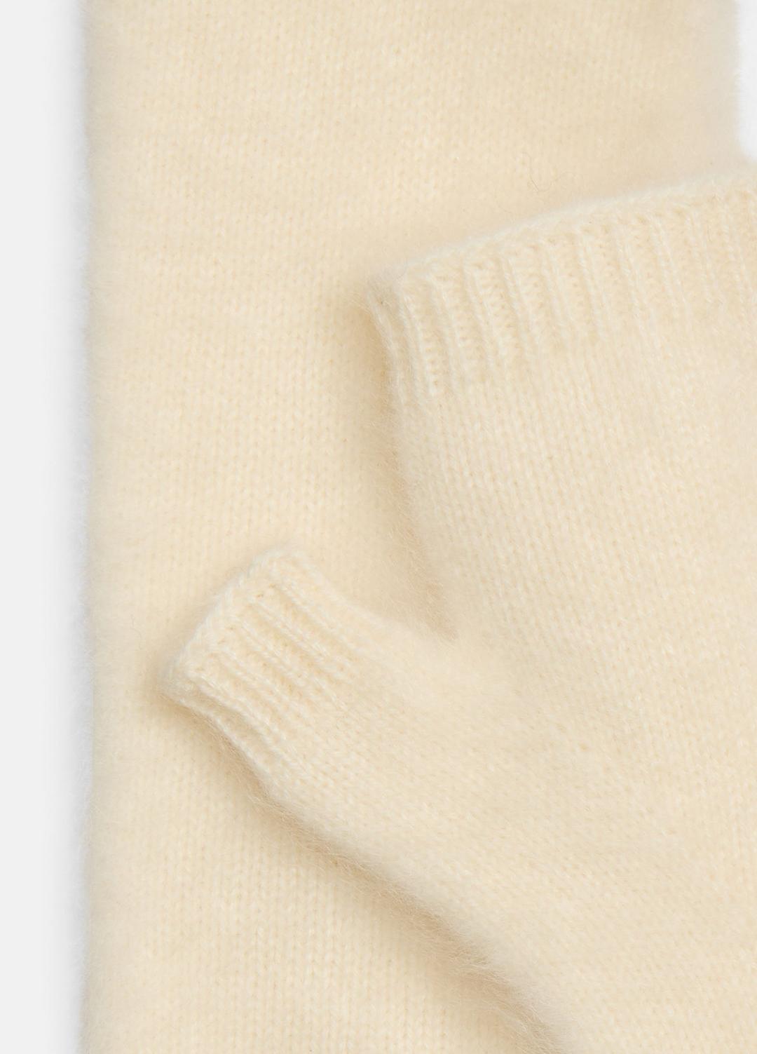 Brushed Cashmere Arm Warmers in Gloves - IVORY