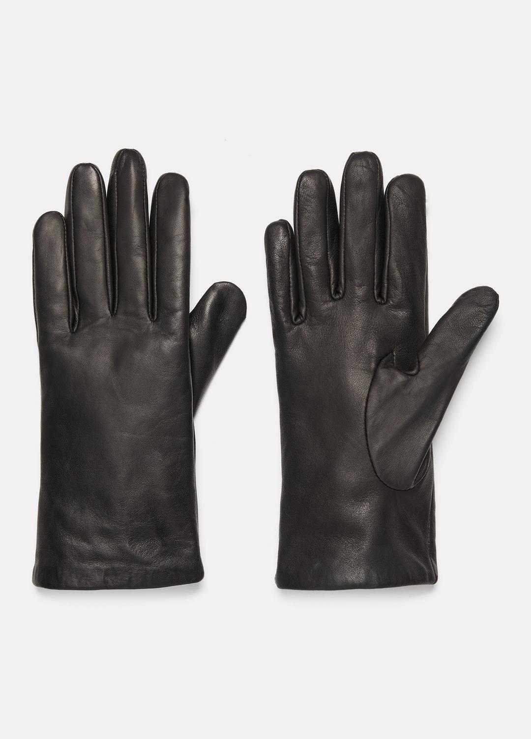 Cashmere-Lined Short Leather Glove in Gloves - BLACK