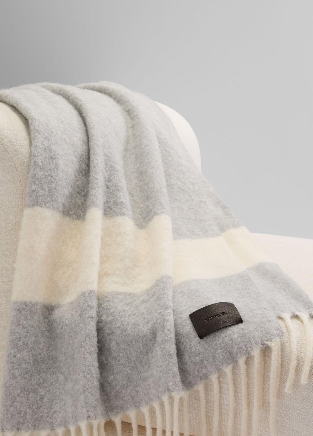 Brushed Alpaca-Blend Throw in Pillows & Blankets - MEDIUM HEATHER GREY