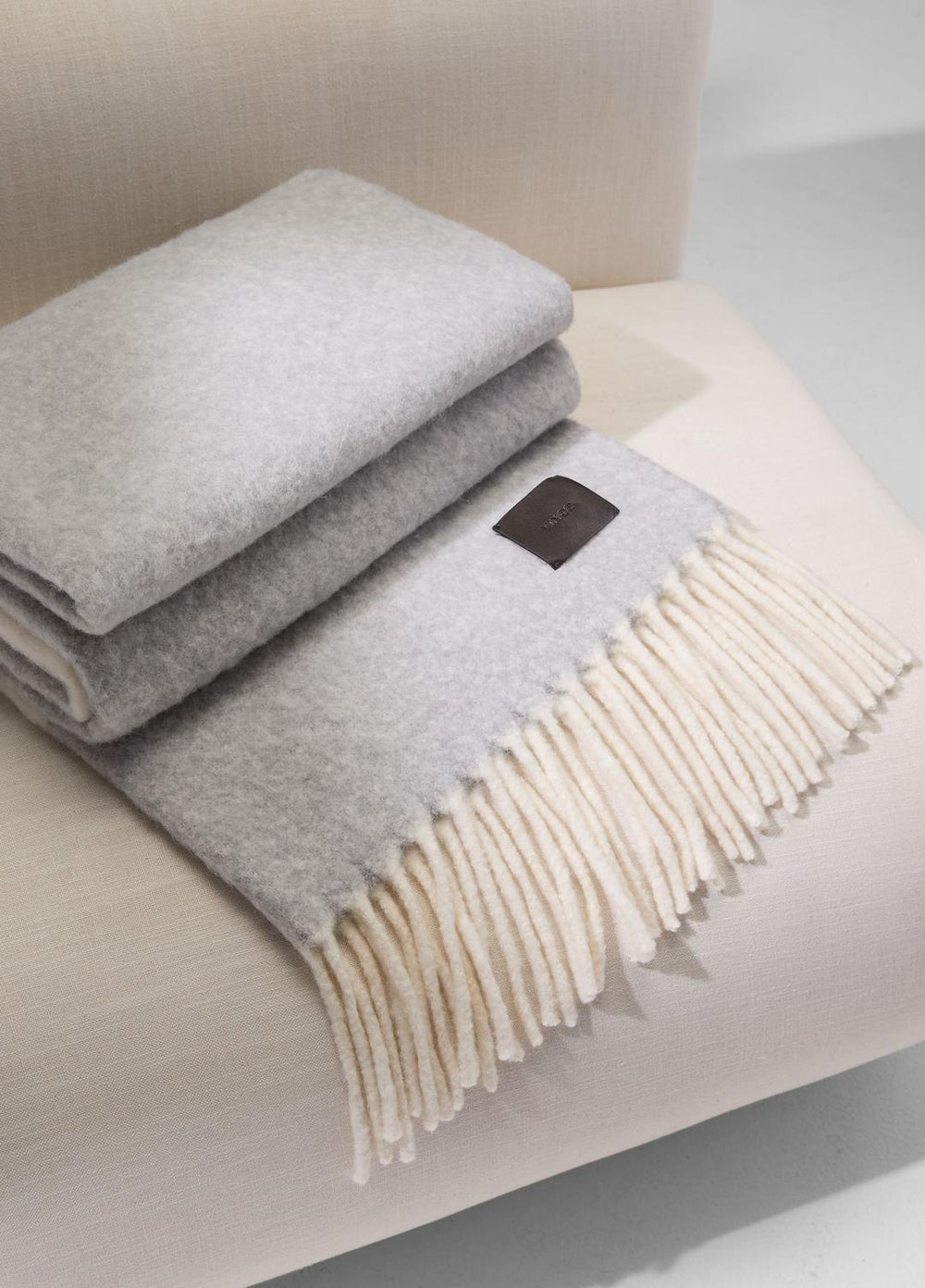 Brushed Alpaca-Blend Throw in Pillows & Blankets - MEDIUM HEATHER GREY