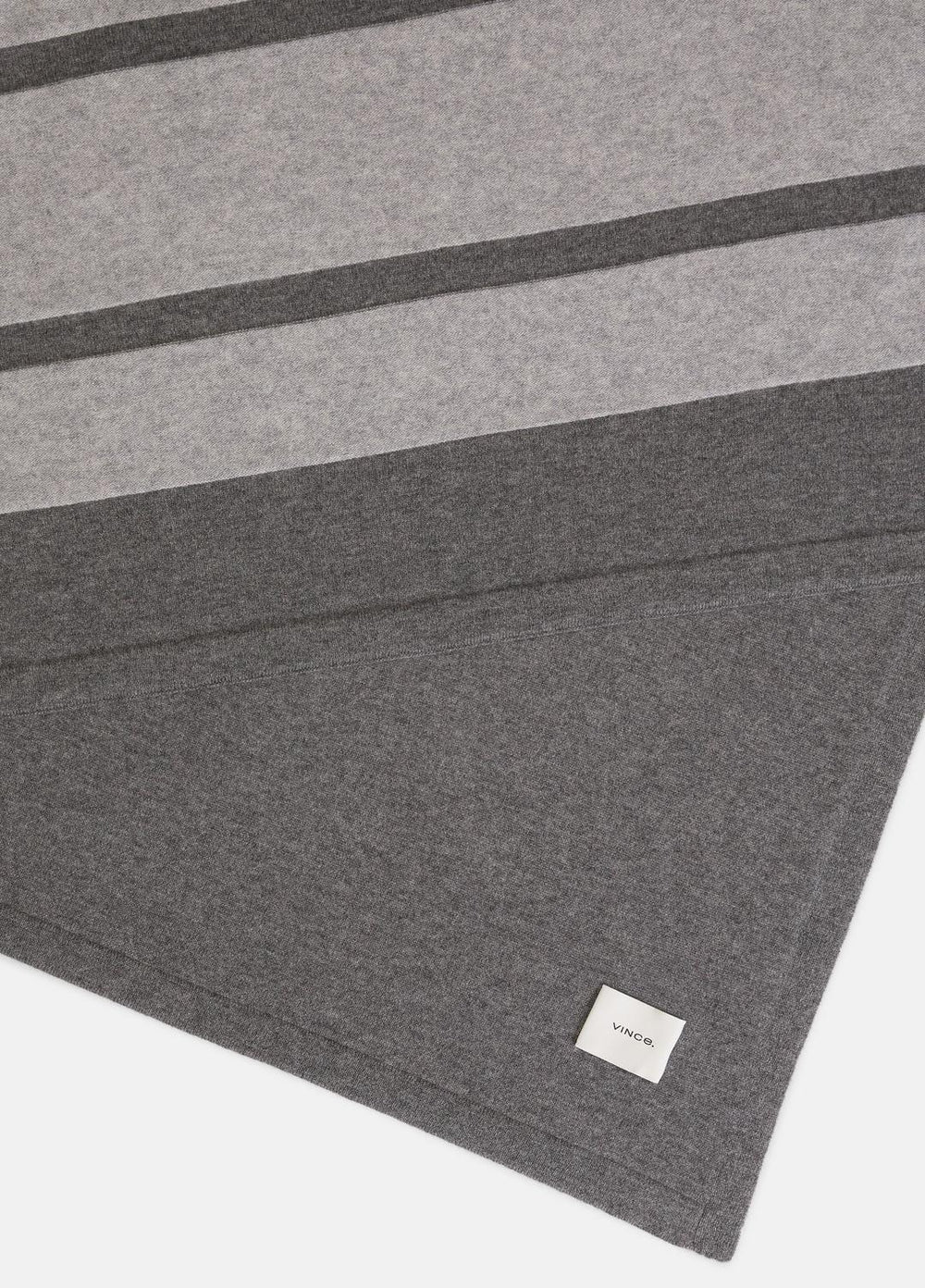 Cashmere Jersey Stripe Throw in Pillows & Blankets - MEDIUM HEATHER GREY