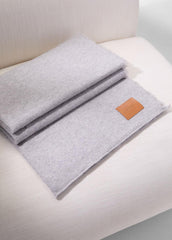 Cashmere Reverse Jersey Throw in Pillows & Blankets - HEATHER GREY