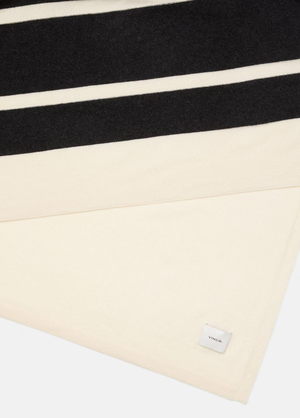 Cashmere Jersey Stripe Throw in Pillows & Blankets - BLANC
