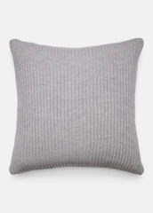 Wool and Cashmere Cardigan-Stitch Pillow in Pillows & Blankets - HEATHER GREY