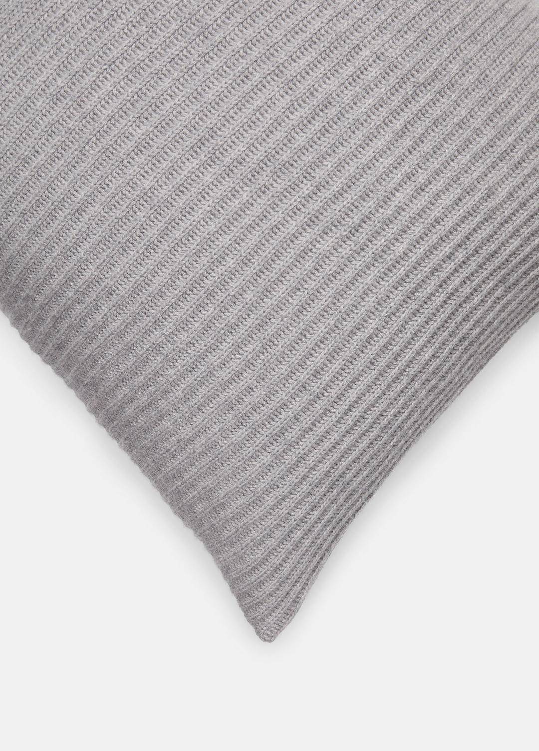 Wool and Cashmere Cardigan-Stitch Pillow in Pillows & Blankets - HEATHER GREY