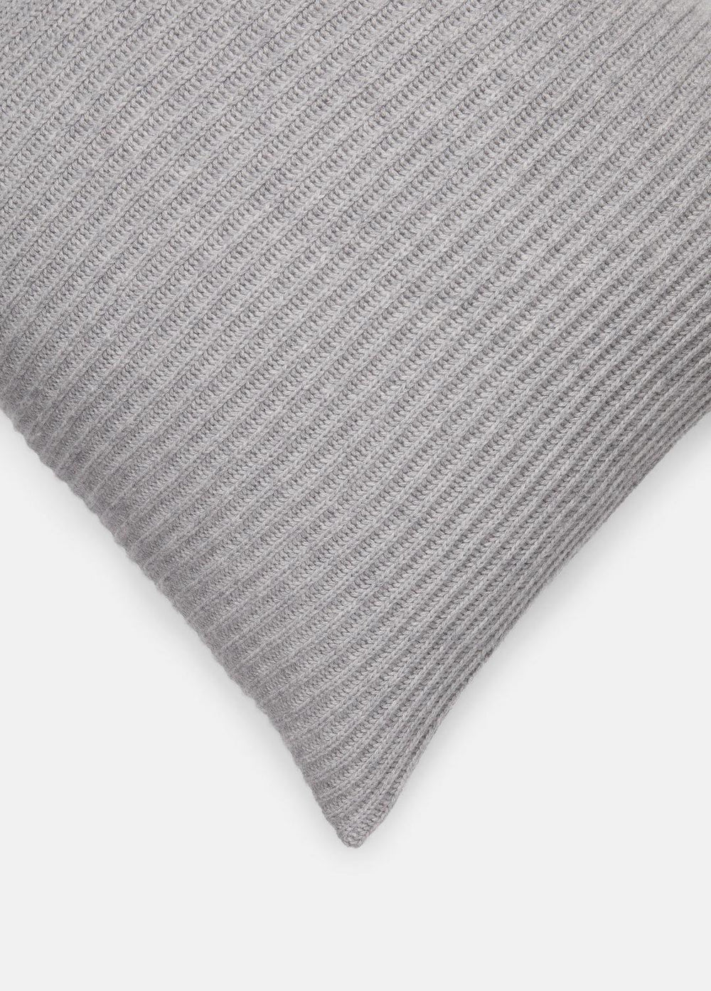 Wool and Cashmere Cardigan-Stitch Pillow in Pillows & Blankets - HEATHER GREY