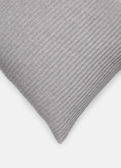 Wool and Cashmere Cardigan-Stitch Pillow in Pillows & Blankets - HEATHER GREY