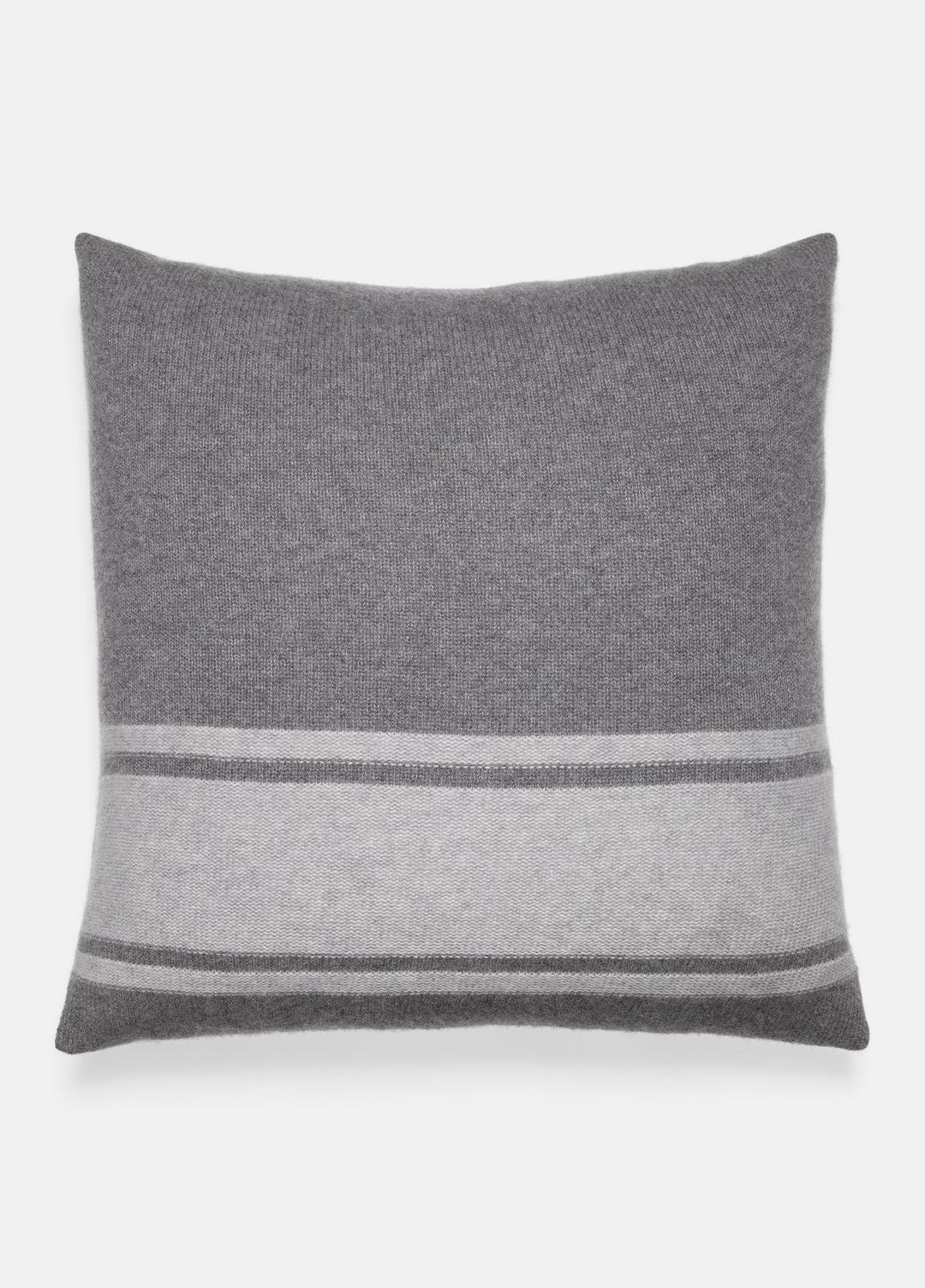 Cashmere Jersey Stripe Pillow in Pillows & Blankets - MEDIUM HEATHER GREY