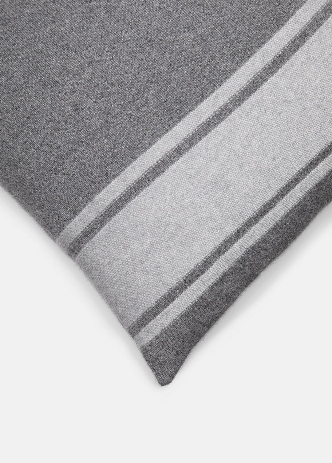 Cashmere Jersey Stripe Pillow in Pillows & Blankets - MEDIUM HEATHER GREY