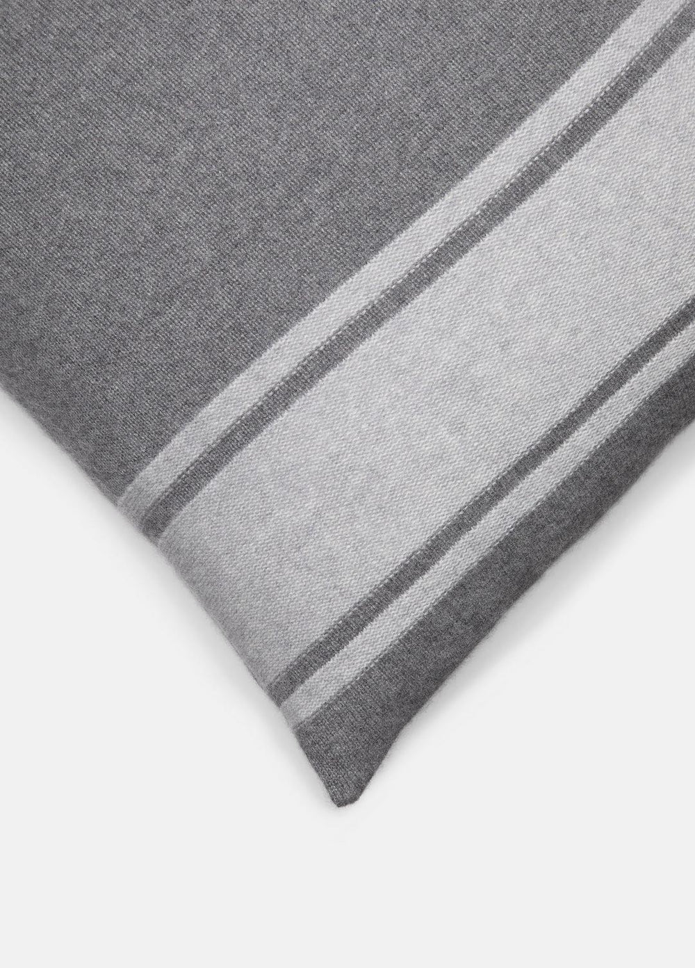 Cashmere Jersey Stripe Pillow in Pillows & Blankets - MEDIUM HEATHER GREY