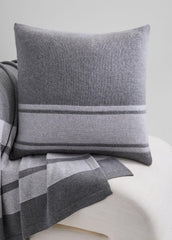 Cashmere Jersey Stripe Pillow in Pillows & Blankets - MEDIUM HEATHER GREY