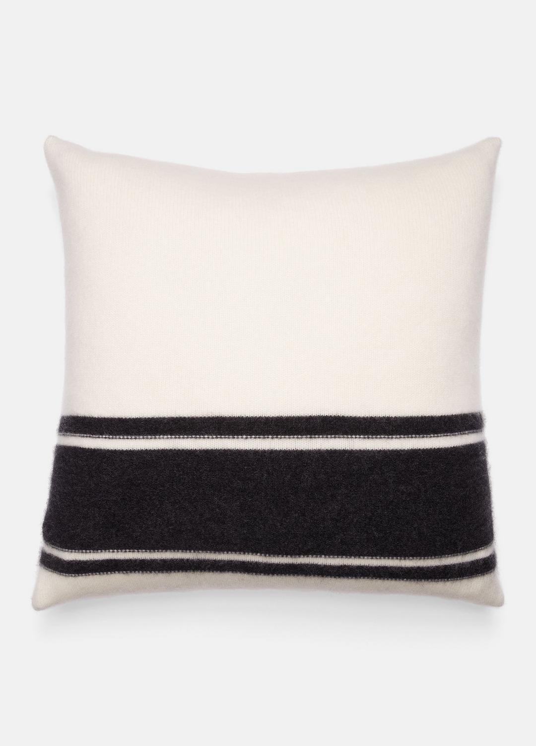 Cashmere Jersey Stripe Pillow in Pillows & Blankets - BLANC