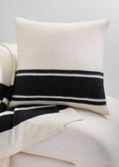 Cashmere Jersey Stripe Pillow in Pillows & Blankets - BLANC