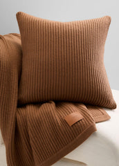 Wool and Cashmere Cardigan-Stitch Pillow in Pillows & Blankets - MINK