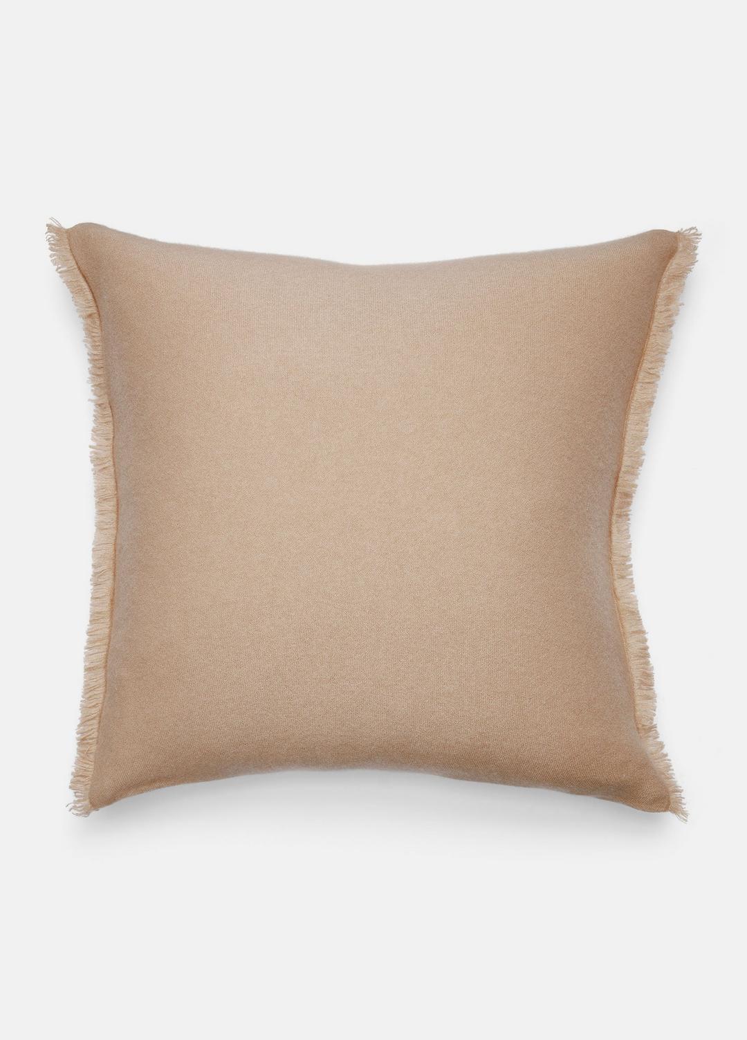 Cashmere Reverse Jersey Pillow in Pillows & Blankets - CAMEL