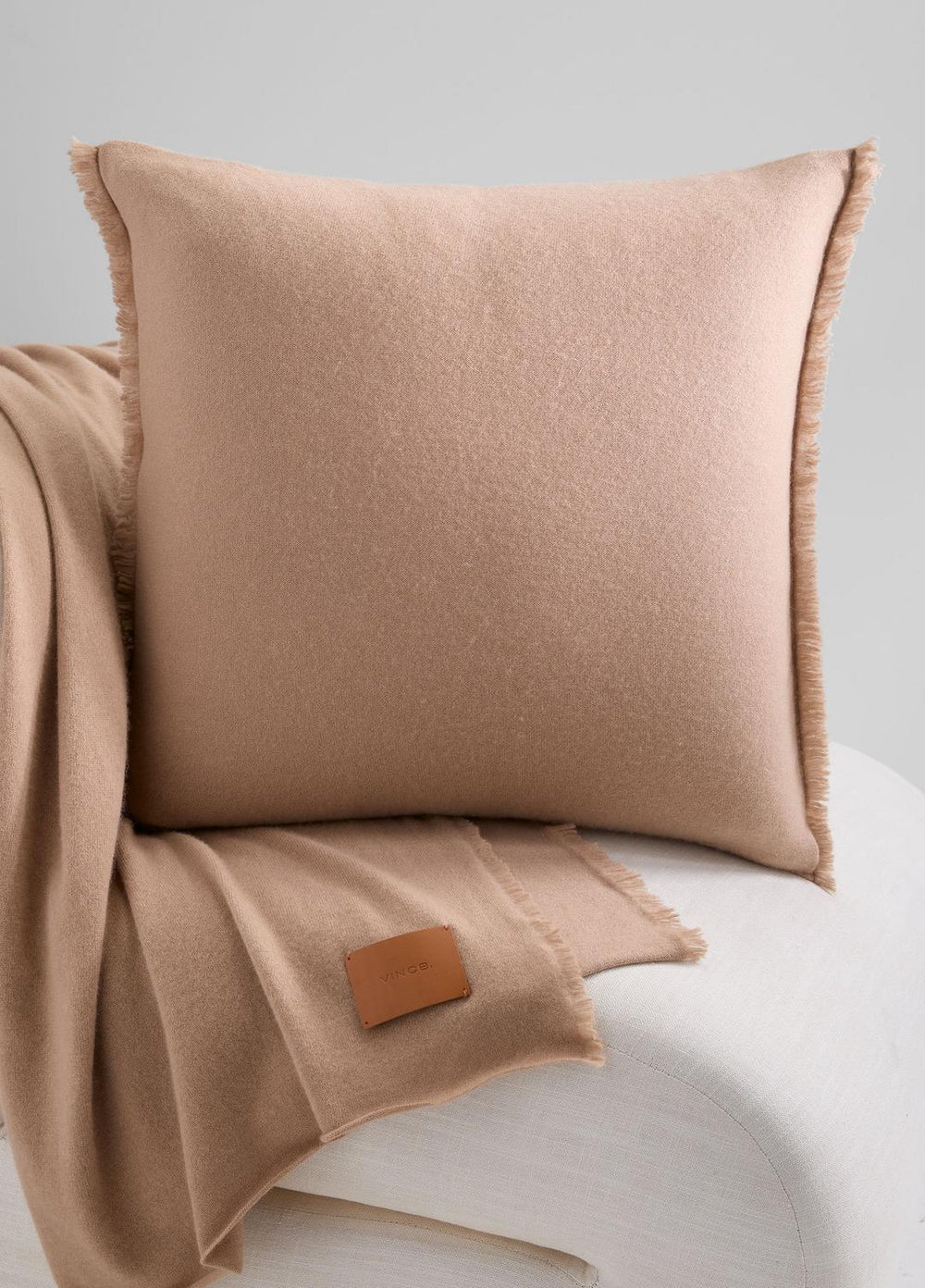 Cashmere Reverse Jersey Pillow in Pillows & Blankets - CAMEL