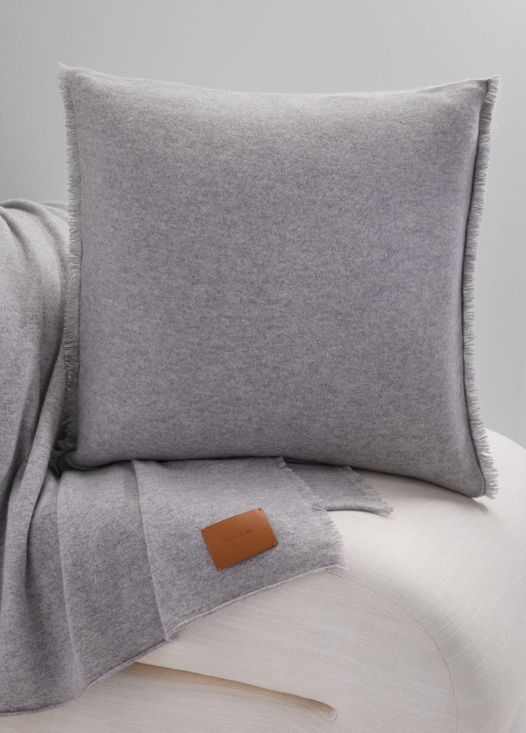 Cashmere Reverse Jersey Pillow in Pillows & Blankets - HEATHER GREY