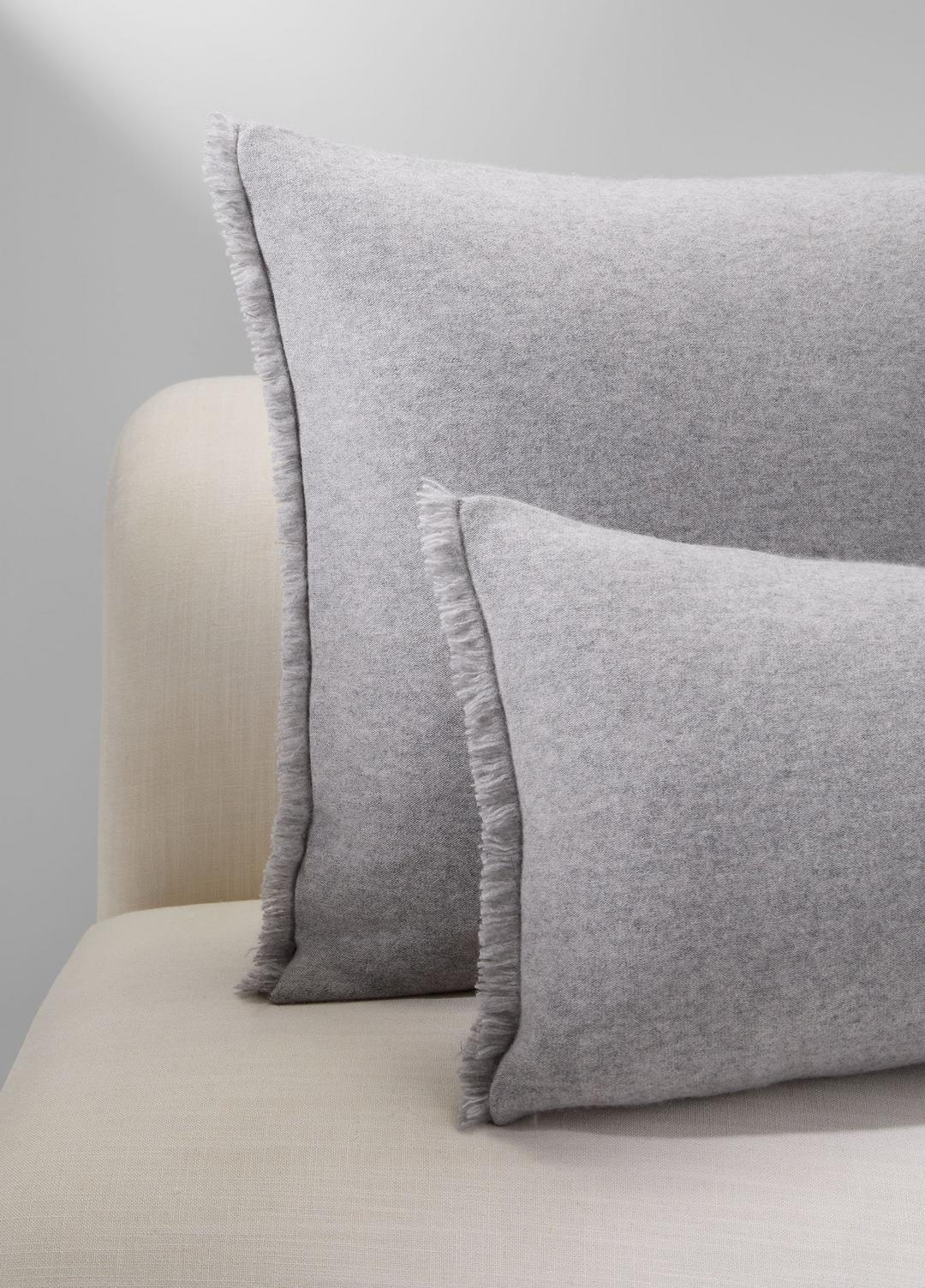 Cashmere Reverse Jersey Pillow in Pillows & Blankets - HEATHER GREY