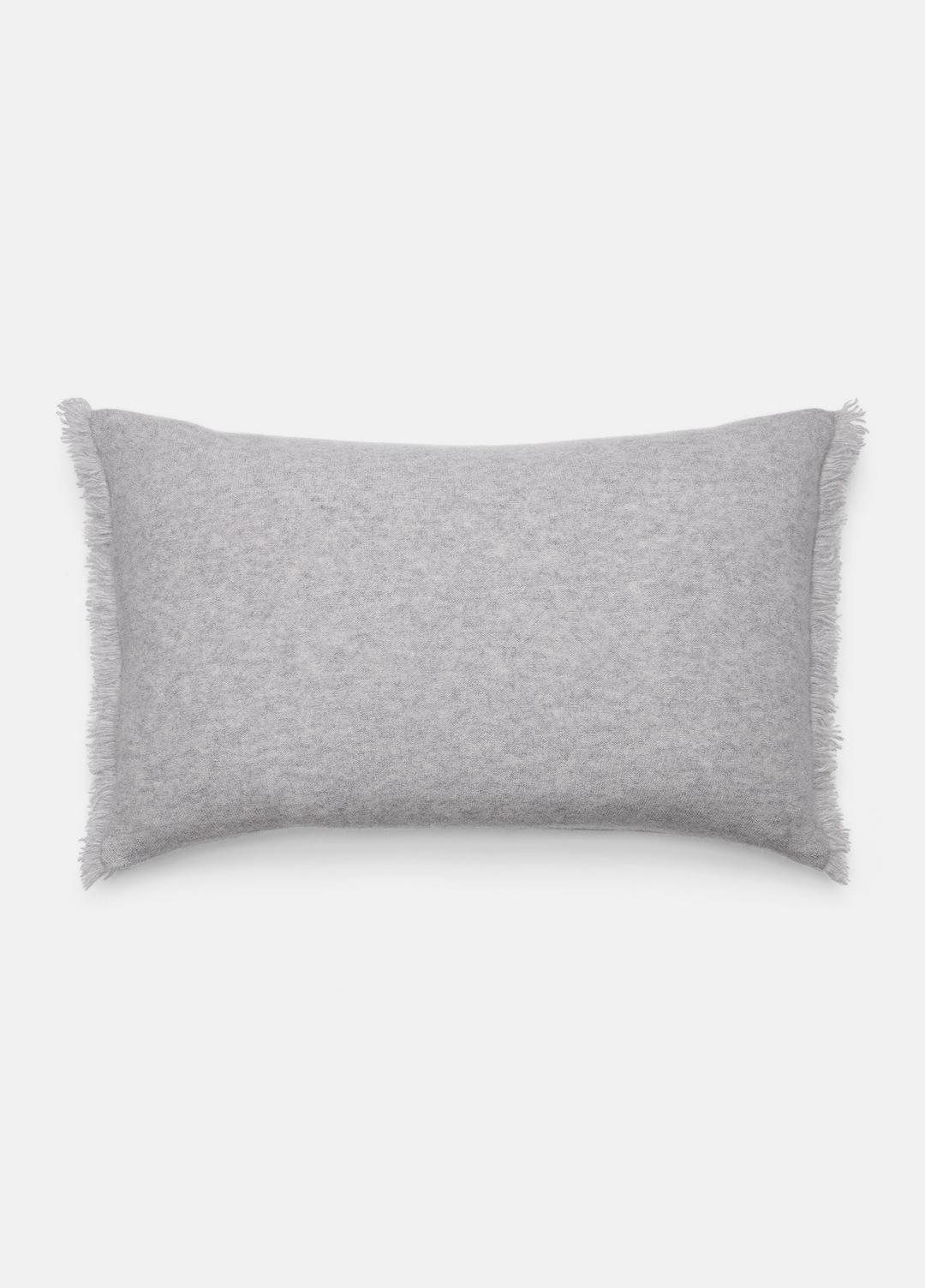 Cashmere Reverse Jersey Rectangle Pillow in Pillows & Blankets - HEATHER GREY