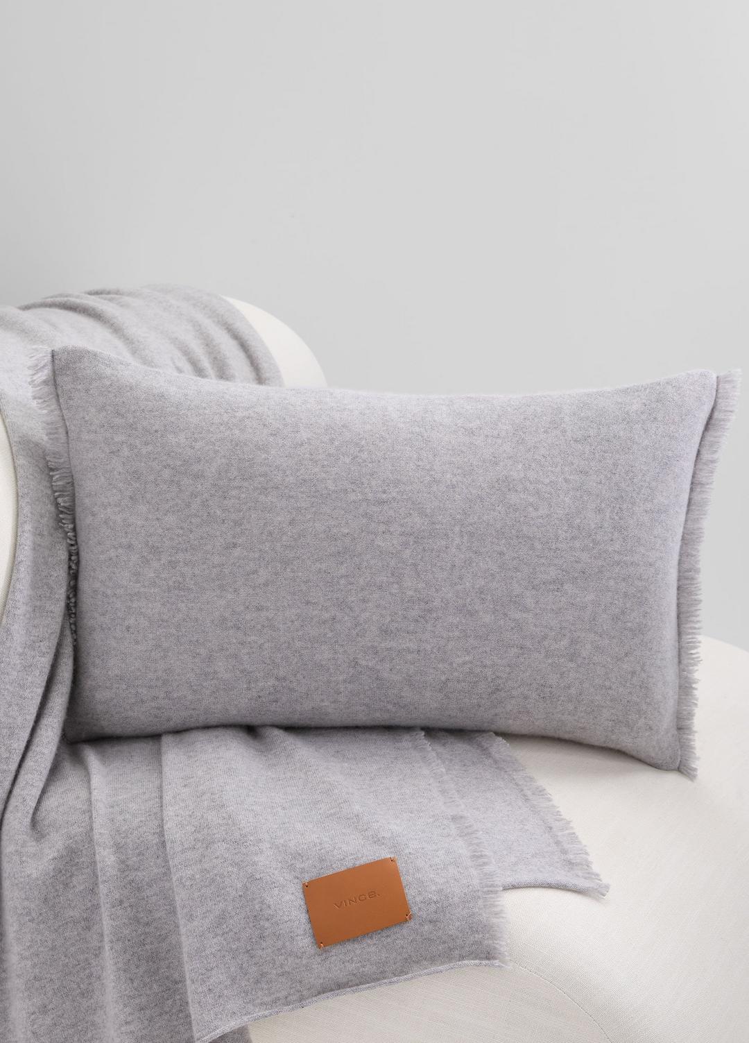 Cashmere Reverse Jersey Rectangle Pillow in Pillows & Blankets - HEATHER GREY