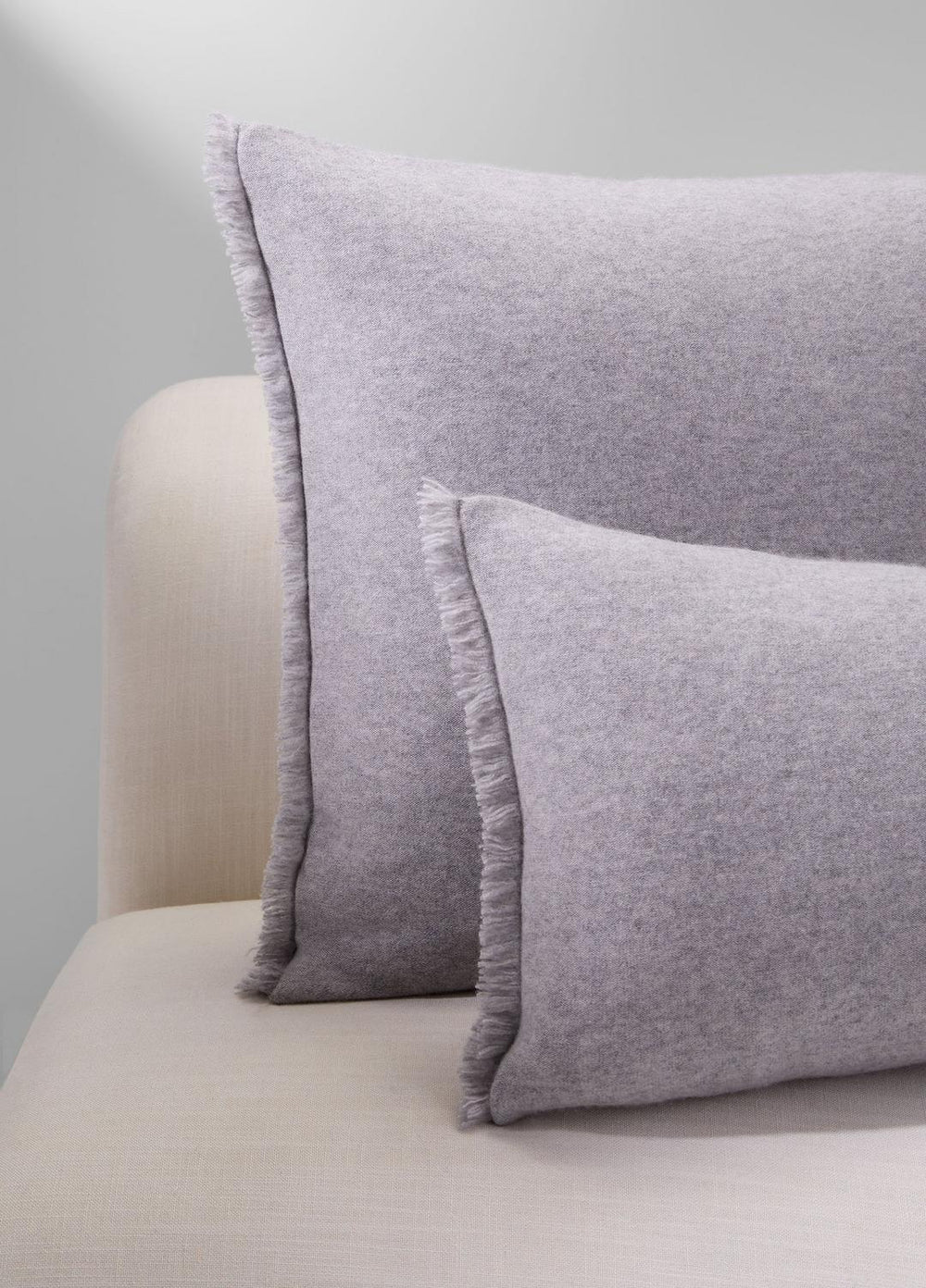 Cashmere Reverse Jersey Rectangle Pillow in Pillows & Blankets - HEATHER GREY