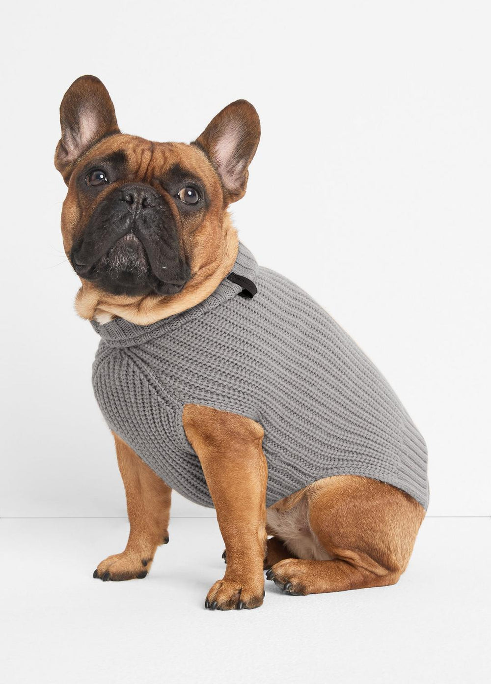 Wool and Cashmere Shaker-Stitch Dog Sweater in Dog Accessories - HEATHER GREY