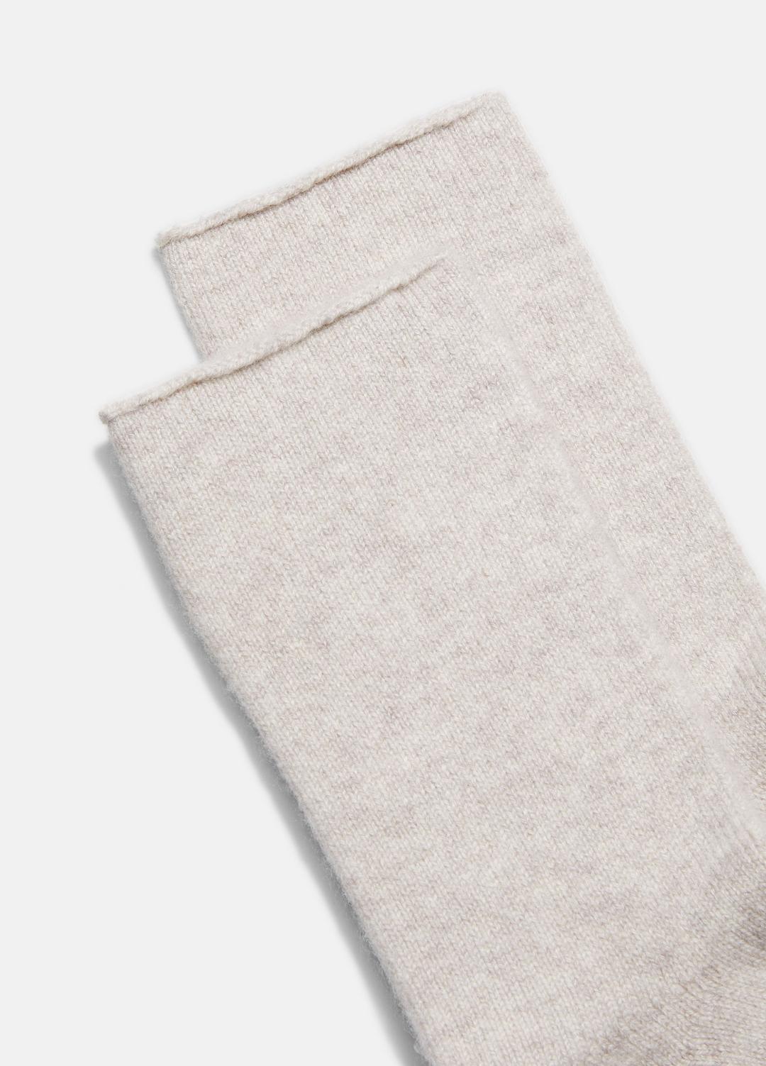Women's Cashmere Jersey Short Sock in Accessories - HEATHER MARBLE