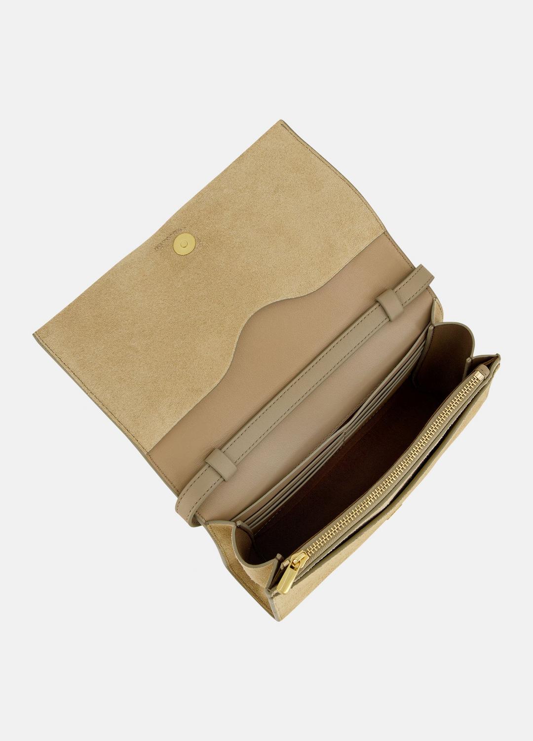 Suede Crossbody Wallet in Leather & Suede - SANDTRAIL