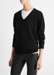 Cashmere Weekend V-Neck Sweater in Vince Products Women - BLACK