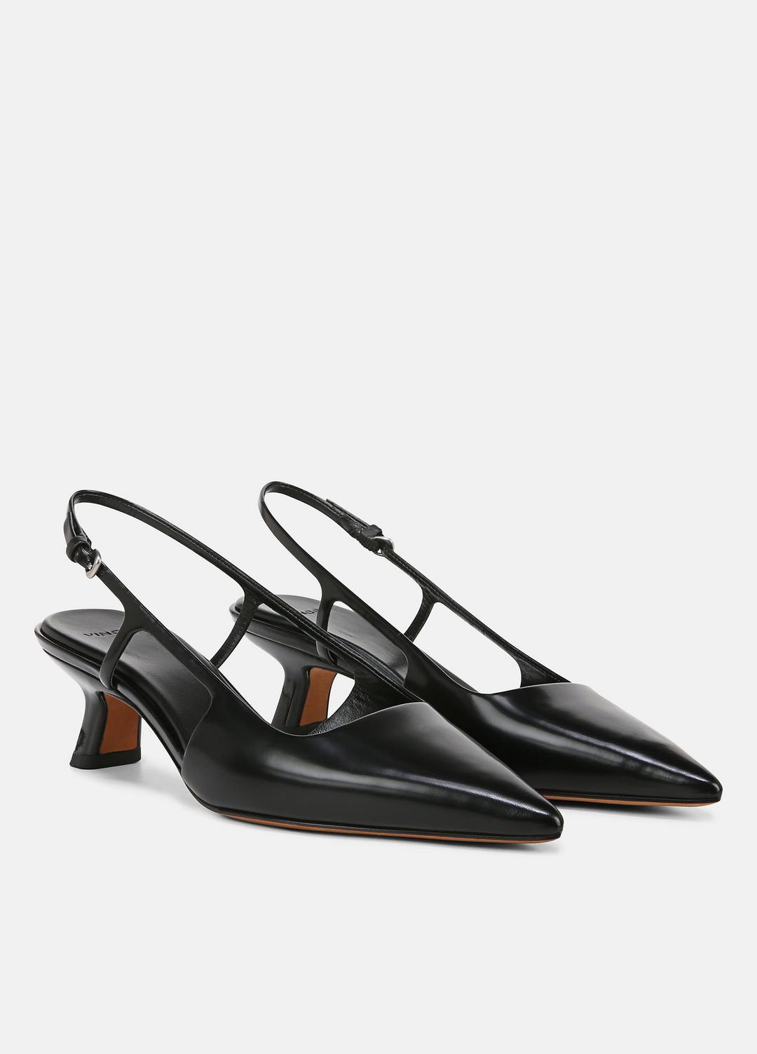 Bianca Leather Slingback Heel in Vince Products Women - BLACK