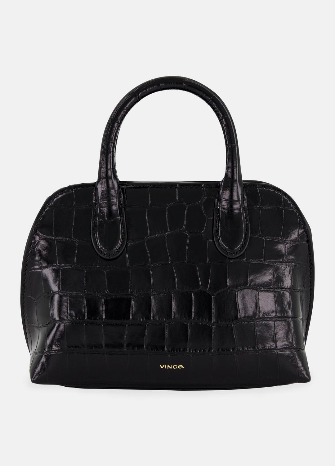 Delphine Croc-Embossed Leather Mini Bag in Matching Sets - BLACK
