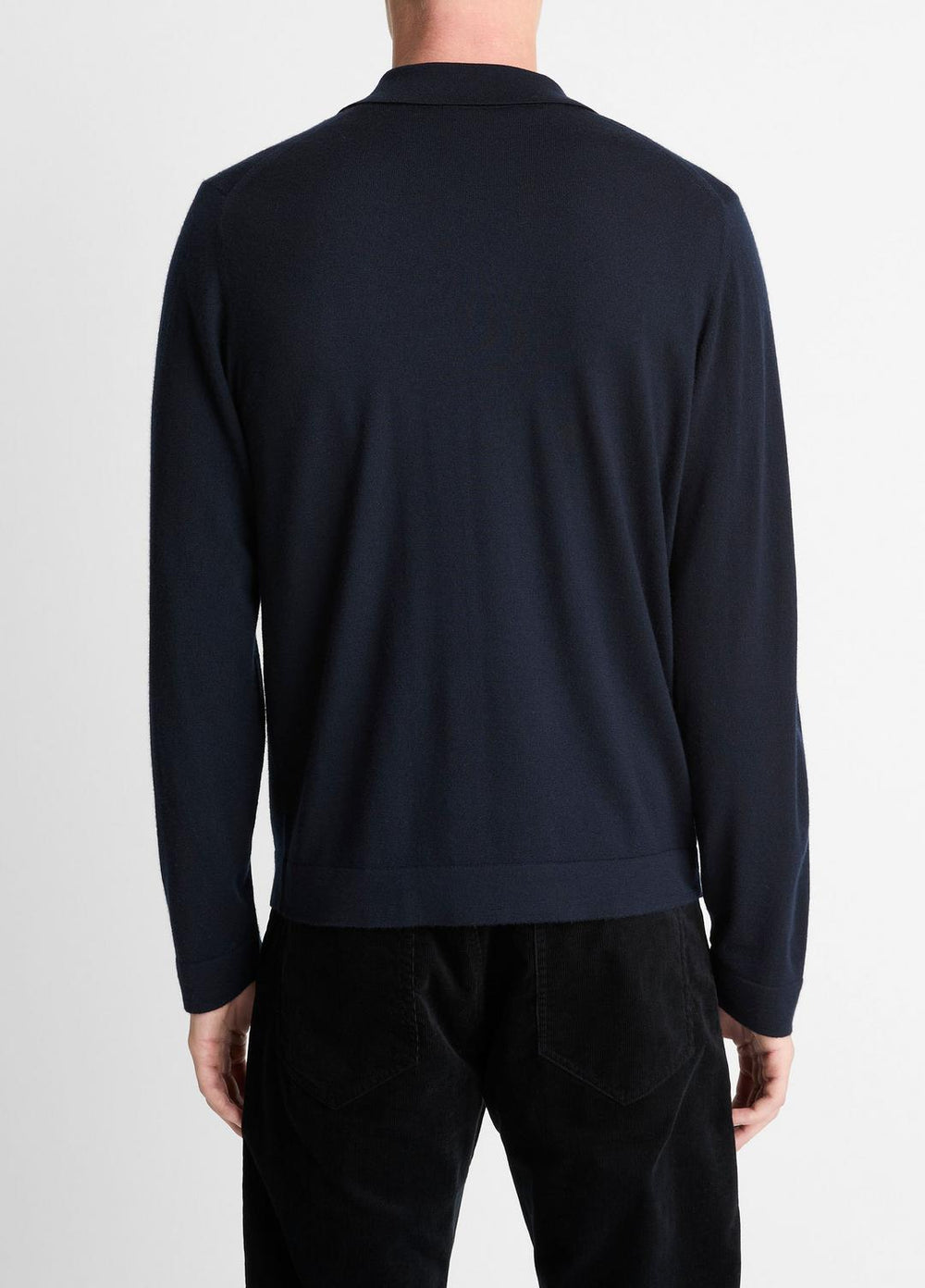 Featherweight Merino Wool-Cashmere Sweater Shirt in Long Sleeve - COASTAL BLUE