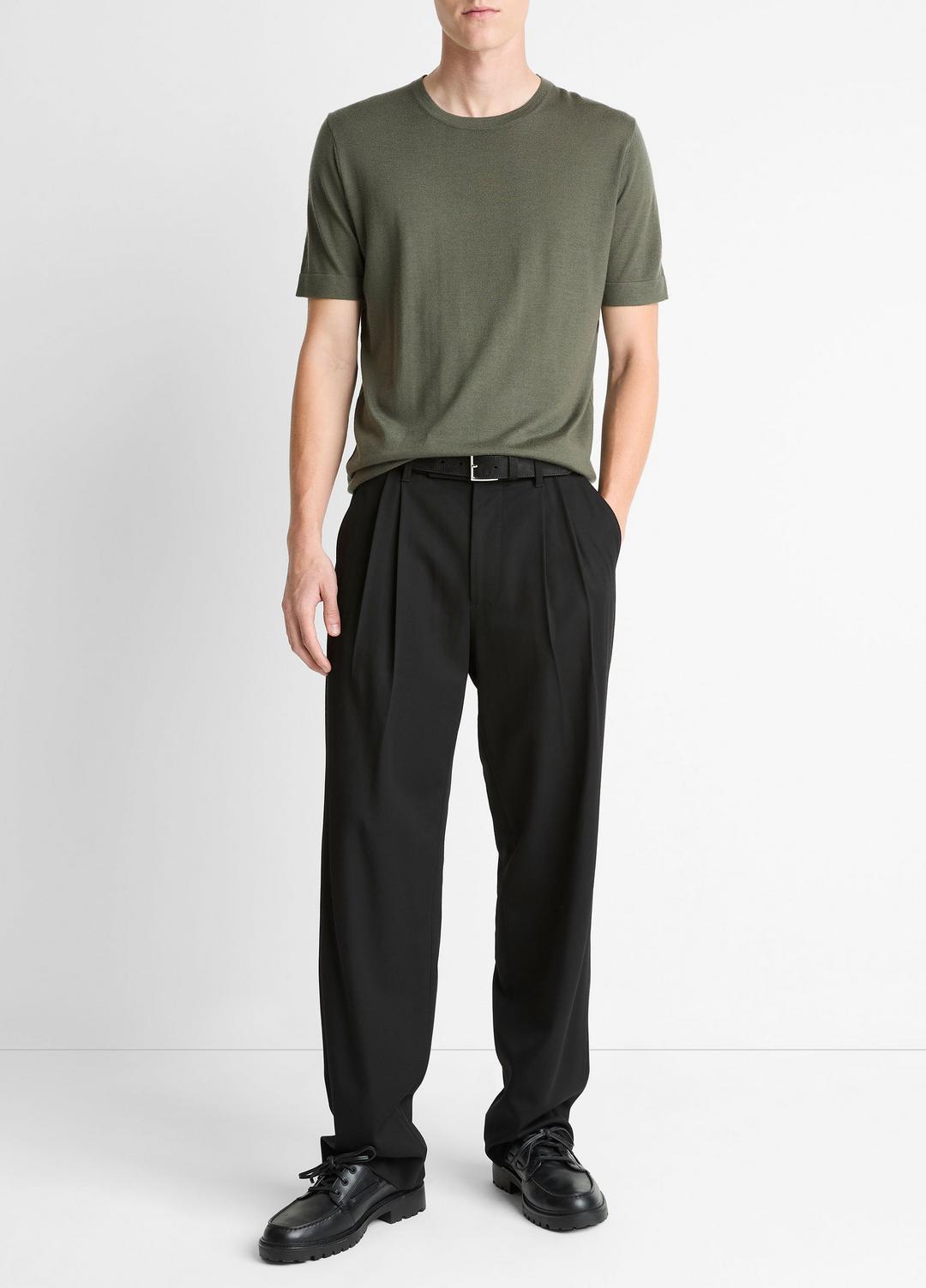 Featherweight Merino Wool-Cashmere Short-Sleeve Sweater in Short Sleeve - SYCAMORE