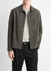 Nubuck Leather Trucker Jacket in Leather Jackets - SYCAMORE