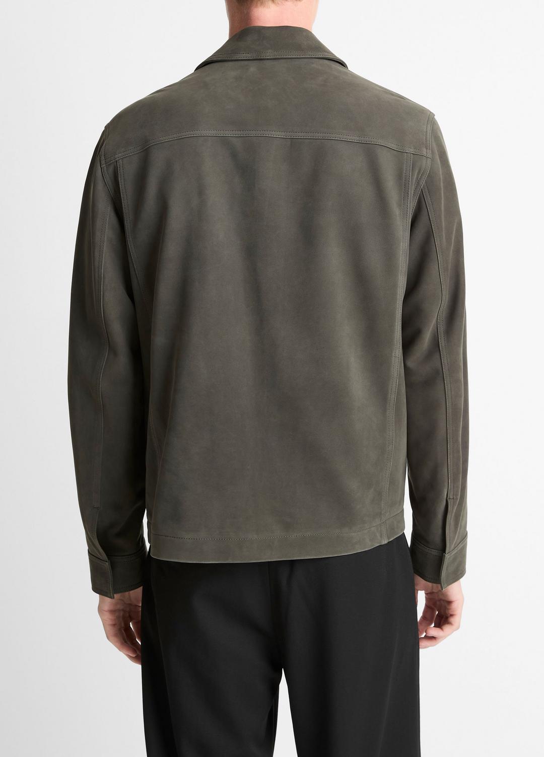Nubuck Leather Trucker Jacket in Leather Jackets - SYCAMORE
