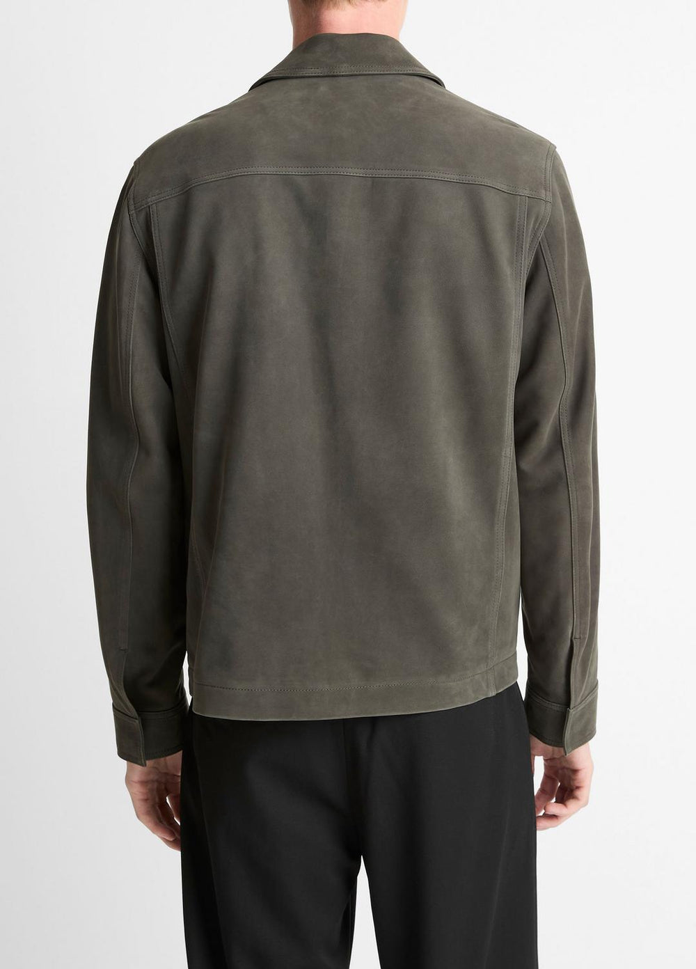 Nubuck Leather Trucker Jacket in Leather Jackets - SYCAMORE
