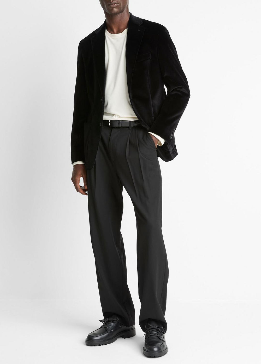 Cotton Velvet Classic Sport Coat in Blazers - BLACK