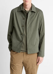 Italian Peached Stretch-Cotton Jacket in Jackets - SYCAMORE